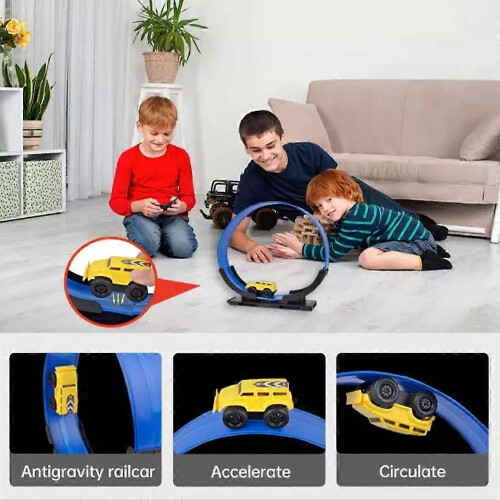 (Simple Version) Changeable Track with LED Light-Up Race Car,New Flexible Changeable Car Toys 1