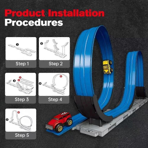 (Simple Version) Changeable Track with LED Light-Up Race Car,New Flexible Changeable Car Toys 2