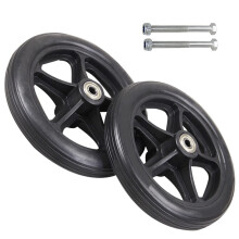6 7 8 Inch Solid Rubber Wheelchair Front Wheels 2 Pcs Anti‑Slip Replacement Casters with Bearings