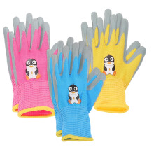 Kids Gardening Gloves 3 Pairs Set, Durable Rubber ChildSafe Fit for Outdoor Play