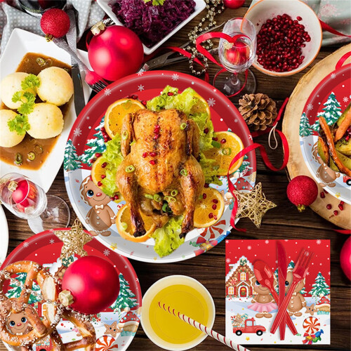 Julservis med pepparkaksmönster, 133 delar 2