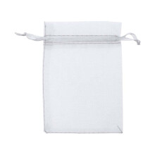 50-pak hvide organza gaveposer med snøre, 12x9 cm