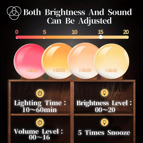 Sunrise Alarm Clock with Sleep Timer, Digital Oval Design 1