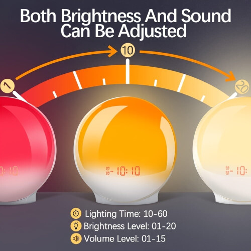Sunrise Alarm Clock with Sleep Timer, Digital Oval Design 2