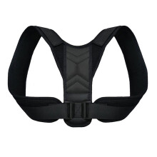 XL Black Adjustable Back Posture Corrector and Clavicle Support Brace for Men and Women