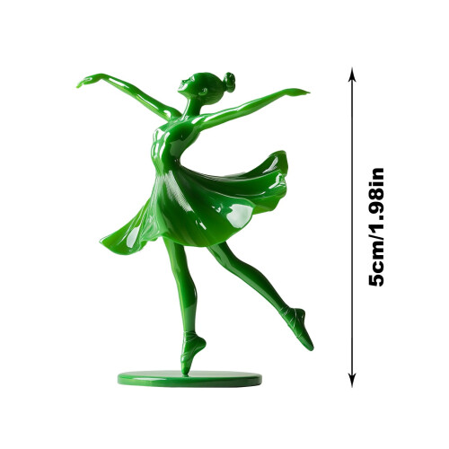Grön ballerinaskulptur i harts, 30 cm 1