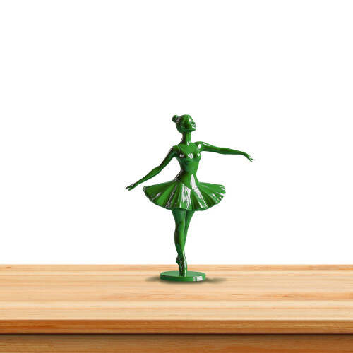 Grön ballerinaskulptur i harts, 30 cm 2