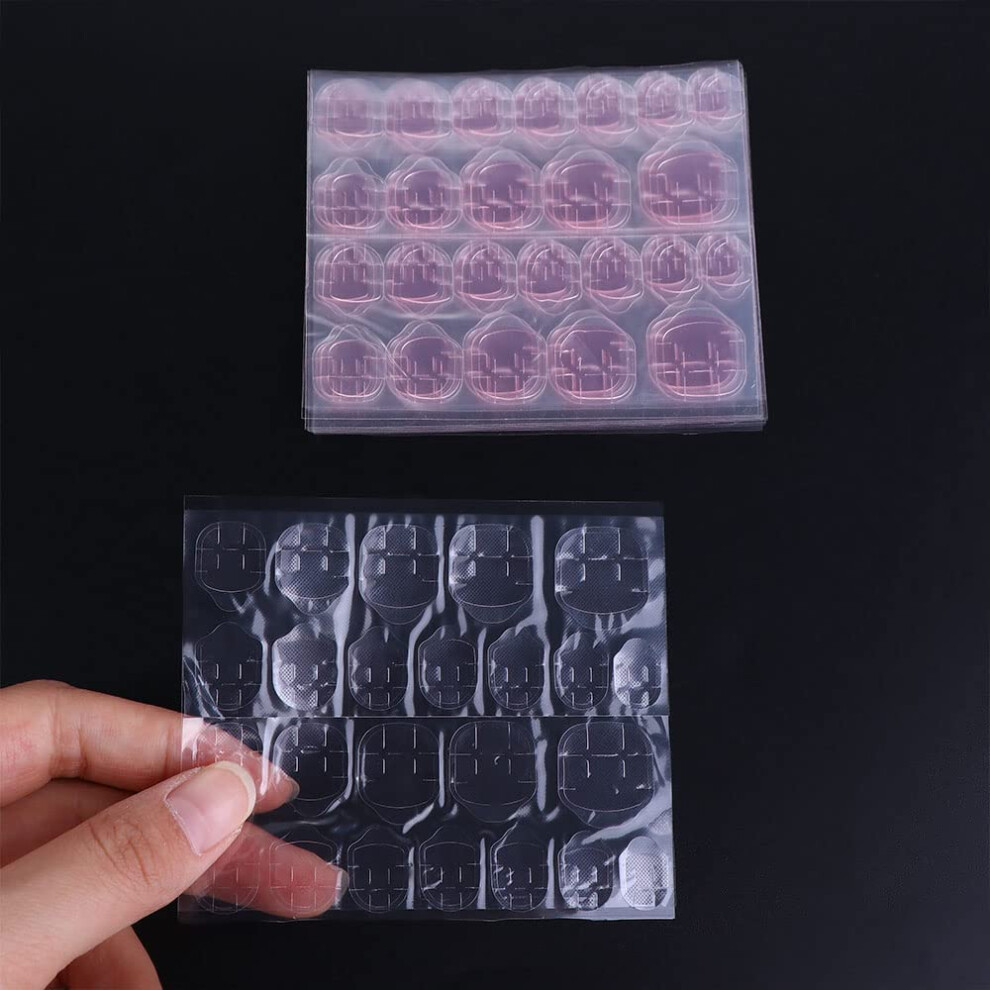 Pink Press On Nail Adhesive Tabs 240Pcs Waterproof Reusable Jelly Glue Stickers For False Acrylic Nails