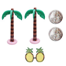5-delt Hawaii-festsæt: Ananasglas, pooltræ &