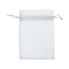 50-pak hvide organza gaveposer med snøre, 12x9 cm