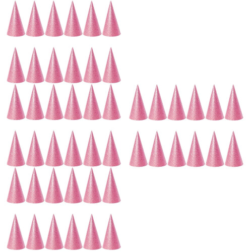 Glitter Prins Krone Festhatte, Pink, 12 stk.