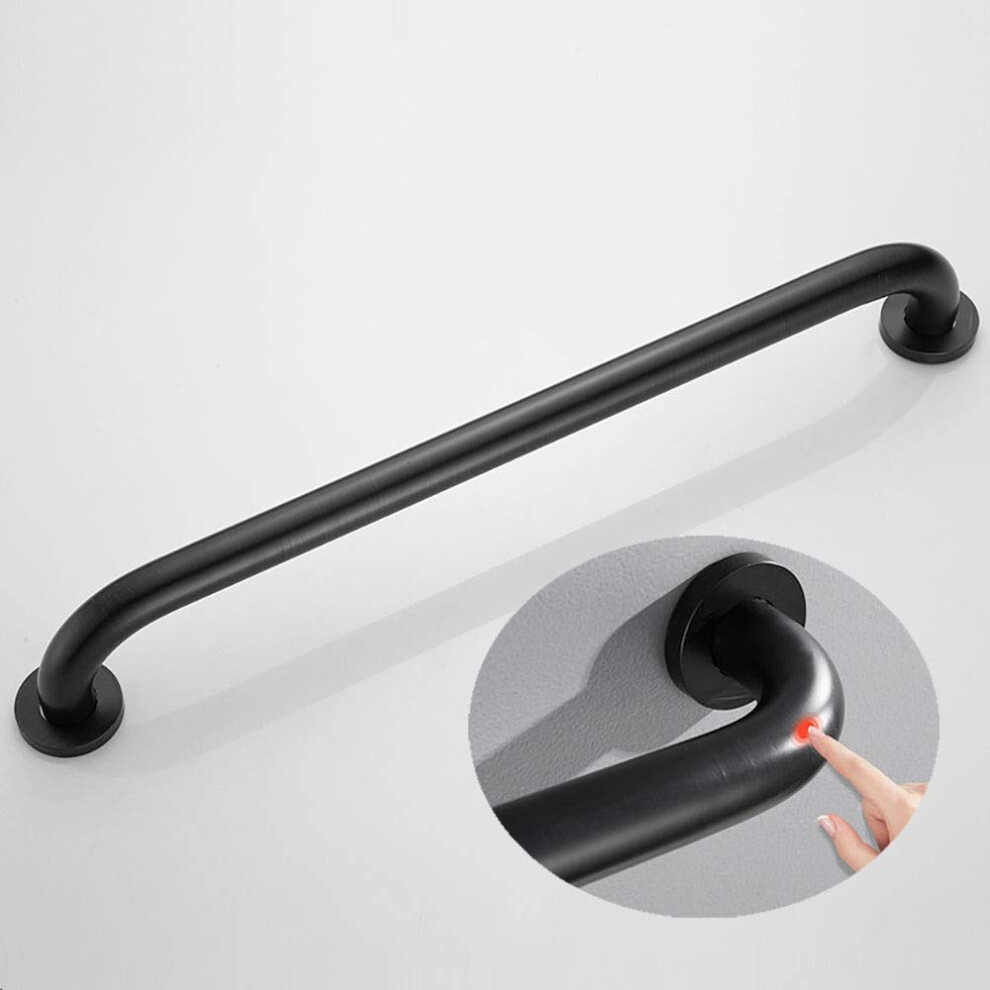 Black Grab Bar 35Cm Rustresistant Bathroom Safety Handrail With Antislip Grip For Elderly Shower Wall Mount