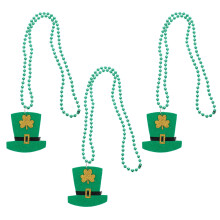 Colliers de la Saint-Patrick avec médaillon trèfle (lot de 3)