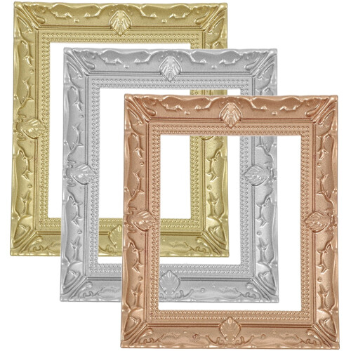 3-Piece Mini Resin Photo Frame Set – Gold, Silver, Rose