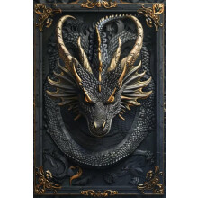 Diamond Painting Kits for Adults Black Dragon 5D Full Drill Art Canvas 12x18 Inch DIY Wall Decor