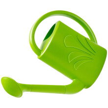 Light Green Plastic Watering Can Indoor Outdoor, Long Spout Precision Flow, Ergonomic Handle, Fine Spray