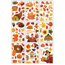 Höstfönsterdekor för kontor, höstfönsterhängen, löv hemskola kontor, Thanksgiving festdekorationer, återanvändbara och hållbara, statiska