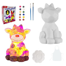 DIY Paint Your Own Lamp Kit for Kids Ages 812, Cow Painting Art Craft Set with Soft Light Decoration