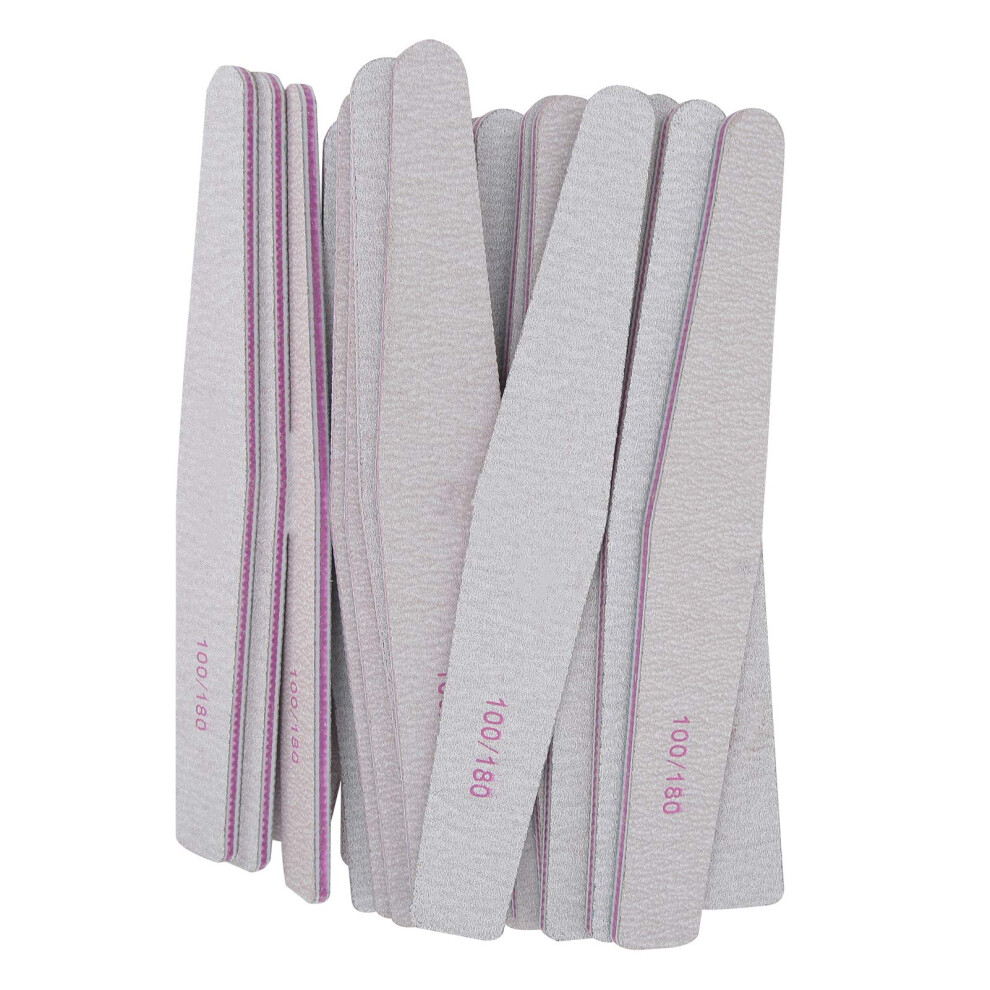Nail File for Artificial Nails with DualSided Filing Surface and Washable Foam Pad for Salon Use