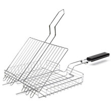 Stainless Steel BBQ Grill Rack for Outdoor Camping Cooking, Easy Clean Rectangular Barbecue Net