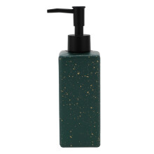 Refillable Modern Square Soap Dispenser 350ml Black Green for Kitchen and Bathroom Countertops