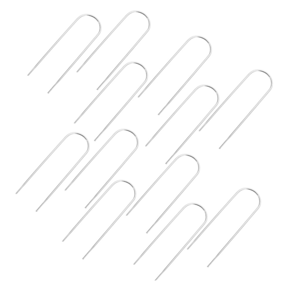 12Pcs Garden Staples Heavy Duty Galvanized Steel U Shaped Stakes For Landscape Fabric And Lawn Anchoring 9045646708850