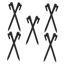10pcs Black Plastic Tent Stakes Windproof Ground Anchors for Beach Camping Canopy Tarp Secure Hold