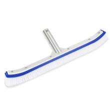 18 Inch Pool Brush Head with Aluminum Back, Durable Bristles and EZ Clips for Wall and Tile Cleaning
