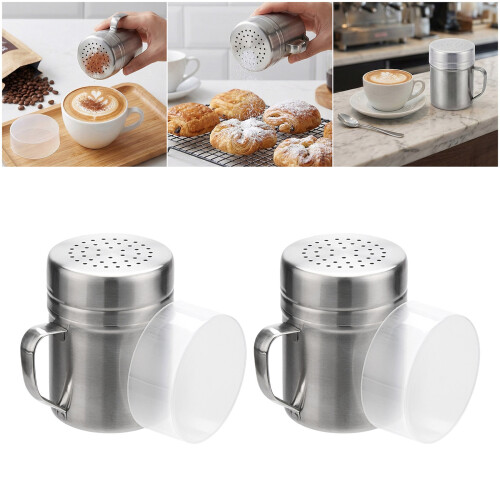 2pcs Multipurpose Steel Dredge Shaker with Handle for Sugar 1