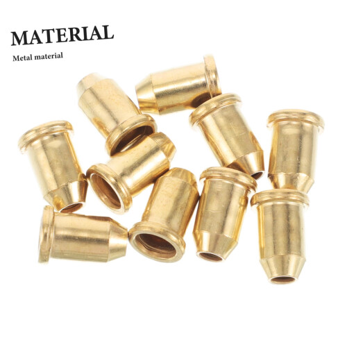 10pcs Bass Guitar Ferrules Set, Durable Metal String Through Body Ferrules for Secure String Anchoring 2
