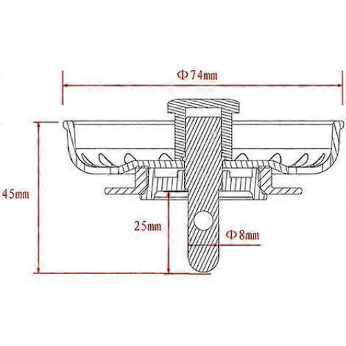 White Polymer Kitchen Sink Drain with Removable Basket Strainer and Rubber 2