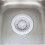 White Polymer Kitchen Sink Drain with Removable Basket Strainer and Rubber 5