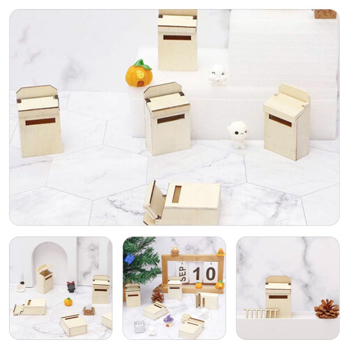Wooden Mini Mailbox Figurine 2 Pack 1