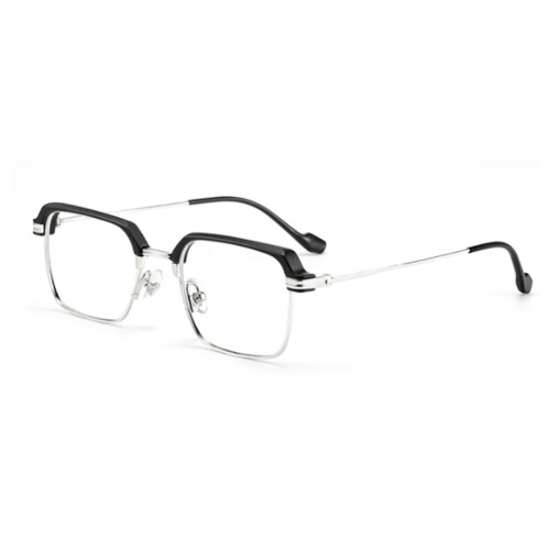 Blue Light Blocking Reading Glasses 2.5x Magnification Silver Square Frame Anti Glare Computer Readers Unisex