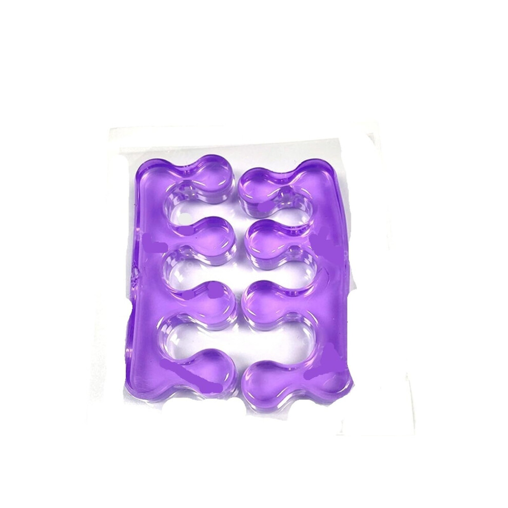 Purple Silicone Toe And Finger Separators 4Color Soft Gel Spacers For Pedicure Nail Polish Smudge Reusable Set