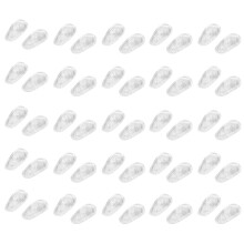 25 Pairs Clear Silicone Eyeglass Nose Pads S09 Soft Comfort Cushioning ScrewIn Replacement
