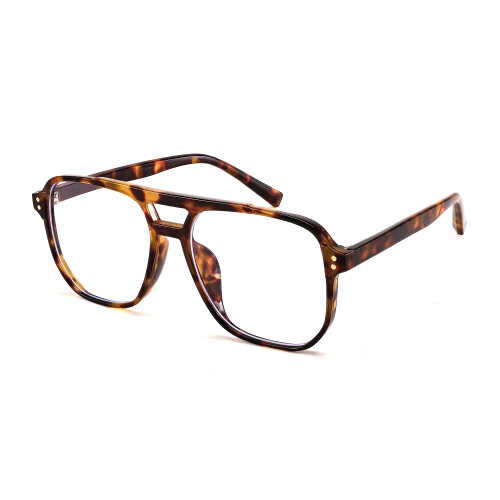 Blue Light Blocking Glasses Leopard Frame Eyeglasses Oversized Clear Square Computer Style 54mm