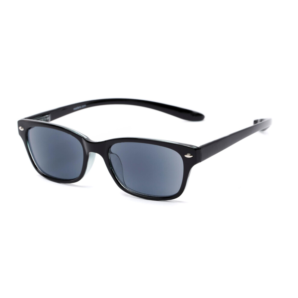 Black Smoke Reading Sunglasses 1.0X Magnification For Men And Women Â TrueâToâEye Viewing, Reduced Glare Optics