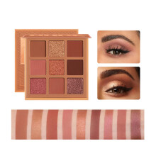 9 Color Eyeshadow Palette Pigmented Matte and Shimmer Glitter Shades Waterproof Long Lasting Compact Makeup