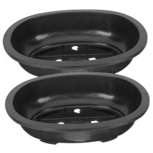 2pcs Oval Bonsai Training Planter with Drainage Holes for Indoor Outdoor Home Garden Decor
