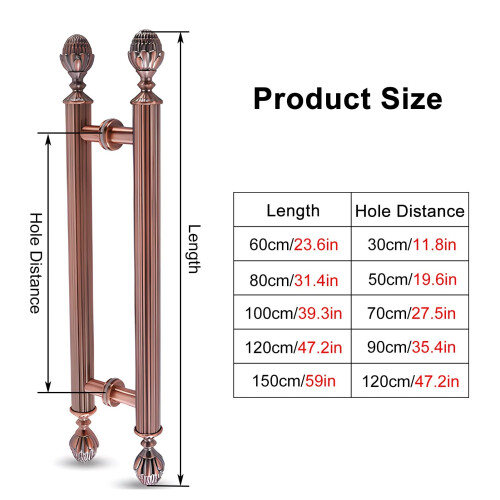 120cm Sliding Shower Door Handle, Rustic Style Full Length Pull Handle for Easy Daily Use 1