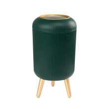 Bathroom Trash Can with PressType Lid, Easy Clean 41.5cm Household Garbage Bin for Kitchen Color E