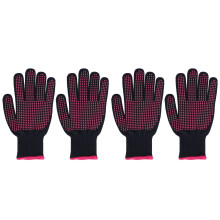 4Pcs Heat Resistant BBQ Grill Gloves Rose Red, Double Sided Anti‑Scalding Non‑Slip Silicone for Baking and Cooking