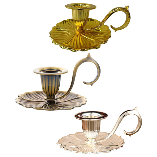 Retro Taper Candle Holders Metal Candlestick Holders for-silver 1