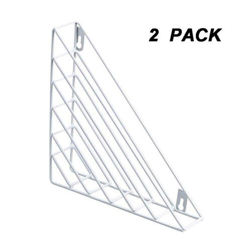 Wall Mounted File Organizer 2 Piece Foldable Metal Document Rack with Durable Iron Frame White