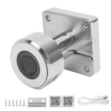 Cerradura sin llave recargable por USB, cerradura de armario con huella dactilar de desbloqueo rápido con algoritmo de huella dactilar de IA,