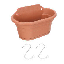Thickened Plastic Hanging Flower Pot and Wall Mounted Planter with Hooks for Balcony Garden Decor