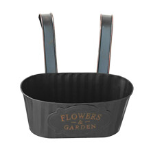 Rustic Iron Hanging Planter Bucket with Detachable Hook, Wall Mounted Metal Flower Pot for Garden Balcony Decor