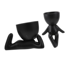 2pcs Human Shaped Ceramic Succulent Planter Pots, Artistic Indoor Decor for Home Office