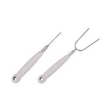 2pcs Flexible BBQ Fork Set Dual‑Prong Grill Utensils with Long Handle Heat Protection
